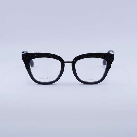 Jimmy Choo JC237 0807 00 Eyeglasses Black with Glitter 49mm Cat Eye Frame - Picture 3 of 10